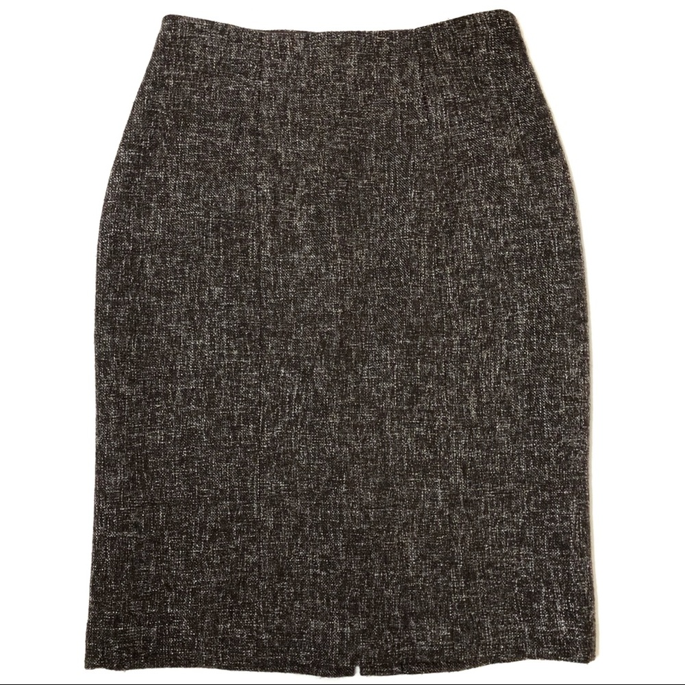 Banana Republic Pencil Skirt Boucle Wool Blend Brown White Size 4